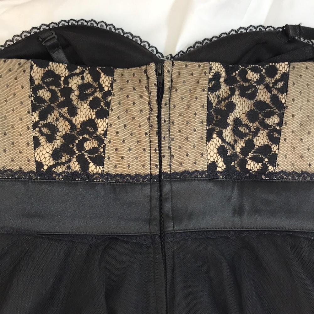 Teeze Me Black Tulle & Lace Dress Blush Backing 3 - Picture 4 of 7